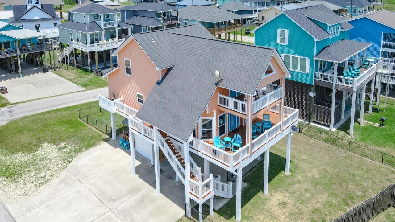 הוילה Bolivar Peninsula Spring Break Specials! Front Row Views - Tiki Bar - Playground מראה חיצוני תמונה