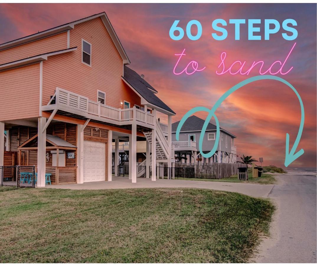 הוילה Bolivar Peninsula Spring Break Specials! Front Row Views - Tiki Bar - Playground מראה חיצוני תמונה